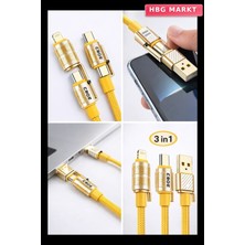 HBG Markt 4in1 Hızlı Şarj ve Data Kablosu Type-C Lightning Micro USB PL-8631