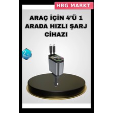 HBG Markt Mey Ithalat® Araç Şarj Adaptörü 66W Pd Qc Hızlı Şarjlı ve Çekilebilir Kablolu