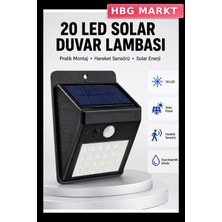 HBG Markt 20 Led'li Güneş Enerjili Lamba, Smd LED ve Hareket Algılama