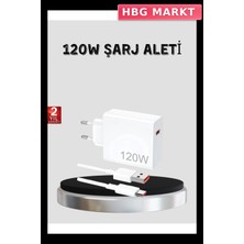 HBG Markt Mey Ithalat® 120W Hızlı Şarj Başlığı Ultra Güçlü Type-C Adaptör Kablo Dahil