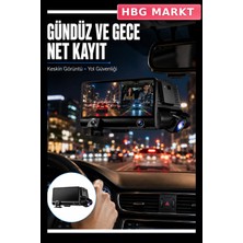 HBG Markt Çift Lens Araç Kamerası Full Hd 1080P G Sensörlü 170 Derece Geniş Açı
