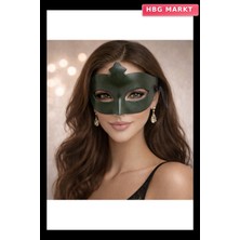 HBG Markt Haki Yeşil Masquerade Maskesi Zarif ve Gizemli Parti