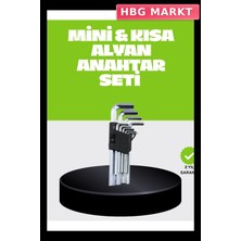 HBG Markt 9 Parça Alyan Anahtar Seti Metrik Ölçülerde