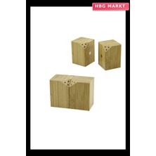 HBG Markt Mıknatıslı Ikiz Ahşap Bambu Baharatlık ve Tuzluk 2'li Set (5X5X7 Cm)