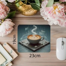 Moontime Alaçatı Terminal Şeklinde Latte Sanatı Mousepad - 19X23 cm 2 mm Dikdörtgen Ithal Baskılı Mouse Pad