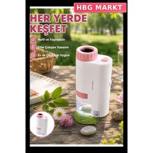 HBG Markt Taşınabilir Mikroskop 80X-200X Büyütme LED Işıklı Çocuklar Için