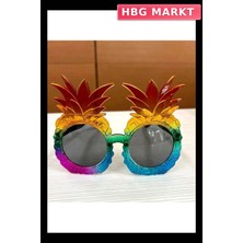 HBG Markt Mey Ithalat® Tropikal Ananas Tasarımlı Renkli Hawaii Parti Gözlüğü