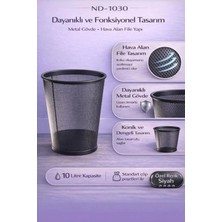 Moontime Alaçatı Tam Delikli Metal Fileli Siyah Çöp Kovası - ND-1030
