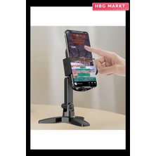 HBG Markt Masaüstü Telefon Standı 360 Derece Dönebilen Başlıklı Ayaklı Telefon Tripod