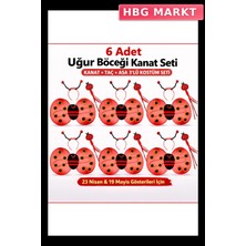 HBG Markt Uğur Böceği Kostüm Seti Kanat Taç ve Asa Parçalı Parti Malzemesi