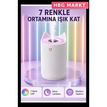 HBG Markt Mey Ithalat® Oda Nemlendirici LED Işıklı Ultrasonik Buhar Makinesi Aroma Difüzör