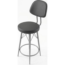 Kalafika  Has Kobalt Bar Sandalyesi Antrasit Deri - 65 cm , 90 ile 100 cm Arası Olan Ada & Masalara Uygundur