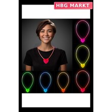 HBG Markt Karanlıkta Yanan Glow Stick Kalp Şekilli Kolye 6 Renk 6 Adet