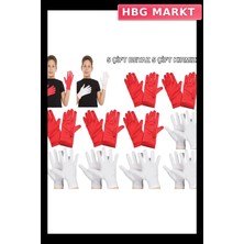 HBG Markt Mey Ithalat® Çocuk Gösteri Eldiven Seti – 5 Çift Beyaz &amp; 5 Çift Kırmızı