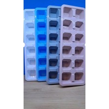 Asitan Plastik Buz Kalıbı, Kare Şekilli, Pratik Kullanım, 4 Adet, Renkli Seçenekler