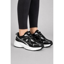 Ht Hotin Mirage Kadın Günlük Rahat Bağcıklı Suni Deri Sneaker Spor Ayakkabı - Siyah