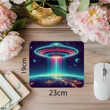 Moontime Alaçatı Sci-Fi Tarzı Işıklı Ufo Mousepad - 19X23 cm 2 mm Dikdörtgen Ithal Baskılı Mouse Pad
