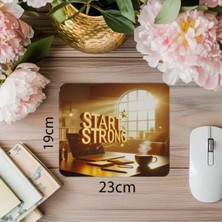 Moontime Alaçatı Güne Güçlü Başla Sloganlı Mouse Pad - 19X23 cm 2 mm Dikdörtgen Ithal Baskılı Mouse Pad