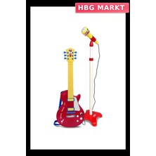 HBG Markt Mey Ithalat®  Elektronik Ayaklı Mikrofonlu Gitar Seti Kırmızı