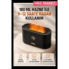 HBG Markt Mey Ithalat® 180 ml Alev Efektli Aroma Difüzörü Ultrasonik Buharlı Aromaterapi Cihazı