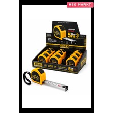HBG Markt 12 Adet 5mt x 25MM Otomatik Çelik Şerit Metre Stoplu (5647)