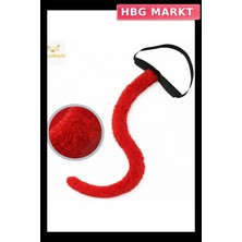 HBG Markt Mey Ithalat® Kırmızı Peluş Kuyruk Şekil Verilebilir 70 cm