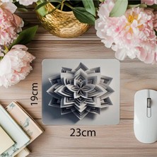Moontime Alaçatı Sade Çiçek Formlu Geometrik Mousepad - 19X23 cm 2 mm Dikdörtgen Ithal Baskılı Mouse Pad