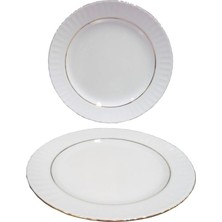 Asitan Güral Porselen Sedef Düz Tabak, 20 Cm, 6'li Set, Beyaz