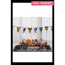 HBG Markt Mey Ithalat® Cadılar Bayramı Halloween Flama Bayrak Banner Süs 8 Li 3 Metre