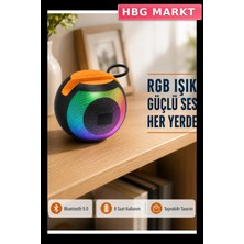 HBG Markt Rgb Işıklı Taşınabilir Bluetooth Hoparlör 360 Derece Stereo Ses 8 Saat Çalma Süresi