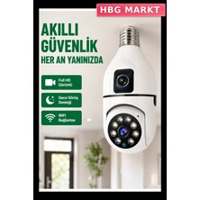 HBG Markt Wifi Ampul Güvenlik Kamerası 1080P Full Hd Gece Görüşlü Hareket Algılamalı