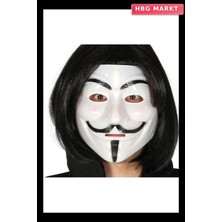 HBG Markt Siyah Takma Kısa Saç ve V For Vendetta Maskesi Anonymous Maskesi