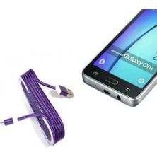 Melonika Android Örgü Şeklinde Renkli Çelik Şarj Data Kablosu - Mor