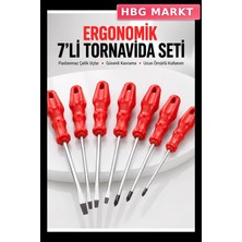 HBG Markt 7 Parça Tornavida Seti: Düz ve Yıldız Uçlu Vidalama Aletleri