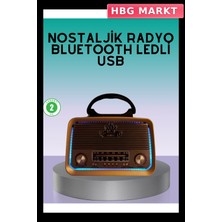HBG Markt Mey Ithalat® Bluetooth Özellikli Nostalji Radyo 3 Bant Fm Am Sw