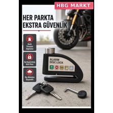 HBG Markt Alarmlı Motosiklet Disk Kilidi 14MM Çelik Çift Kilit Titreşim Sensörlü