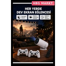 HBG Markt 4K Akıllı Projeksiyon Cihazı Wi-Fi 6 Bluetooth 5.0 Kablosuz