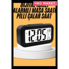 HBG Markt Mey Ithalat® Dijital Masa Saati Takvim Çalar Saat Alarmlı Işıklı LED Ekran Pilli