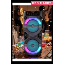 HBG Markt Mey Ithalat® LED Işıklı Kablosuz Bluetooth Hoparlör USB Tf Kart Destekli