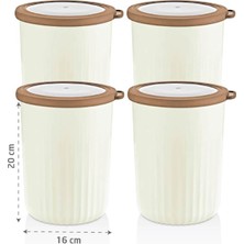 Asitan Vakumlu Saklama Kabı Silindir, Kumsal 2, 10 Lt*4'lü