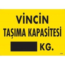 Melonika Vincin Taşıma Kapasitesi Uyarı Levhası 25X35 KOD:1330