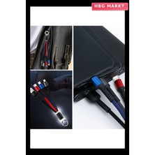 HBG Markt Işıklı Anahtarlık 3'ü 1 Arada USB Şarj Kablosu (5647)