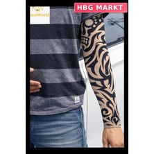 HBG Markt Mey Ithalat® Giyilebilir Kol Dövmesi Çorap Dövme 3D Baskılı Kol Bacak Dövme 2 Adet Model 9