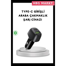 HBG Markt Mey Ithalat® 38W Araç Şarj Cihazı Type-C Pd USB Hızlı Şarj Çift Port