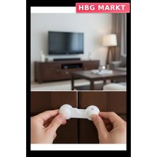HBG Markt Yapışkanlı Dolap ve Çekmece Güvenlik Kilidi 4 Adet Çocuk Koruma