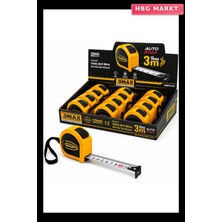 HBG Markt 12 Adet 3mt x 16MM Otomatik Çelik Şerit Metre Stoplu (5647)