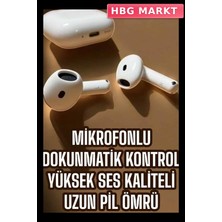 HBG Markt Mey Ithalat® 4.nesil Kaliteli Tws Android ve Ios Uyumlu Mikrofonlu Kulaklık
