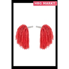 HBG Markt Mey Ithalat® 1 Çift ( 2 Adet ) Kırmızı Renk 23 Nisan Gösteri Ponponu