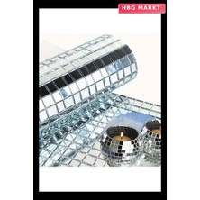 HBG Markt Kare Silver Cam Mozaik Fayans Çıkartmaları 30X30 cm Kendinden Yapışkanlı
