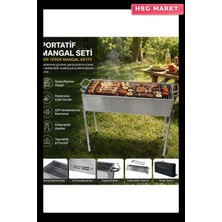 HBG Markt Paslanmaz Mangal Portatif Ayaklı Standlı 70 cm